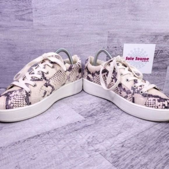 Steve Madden Bertie Snake Print Platform Sneaker Cream Black Women's sz 9.5 - Picture 5 of 8